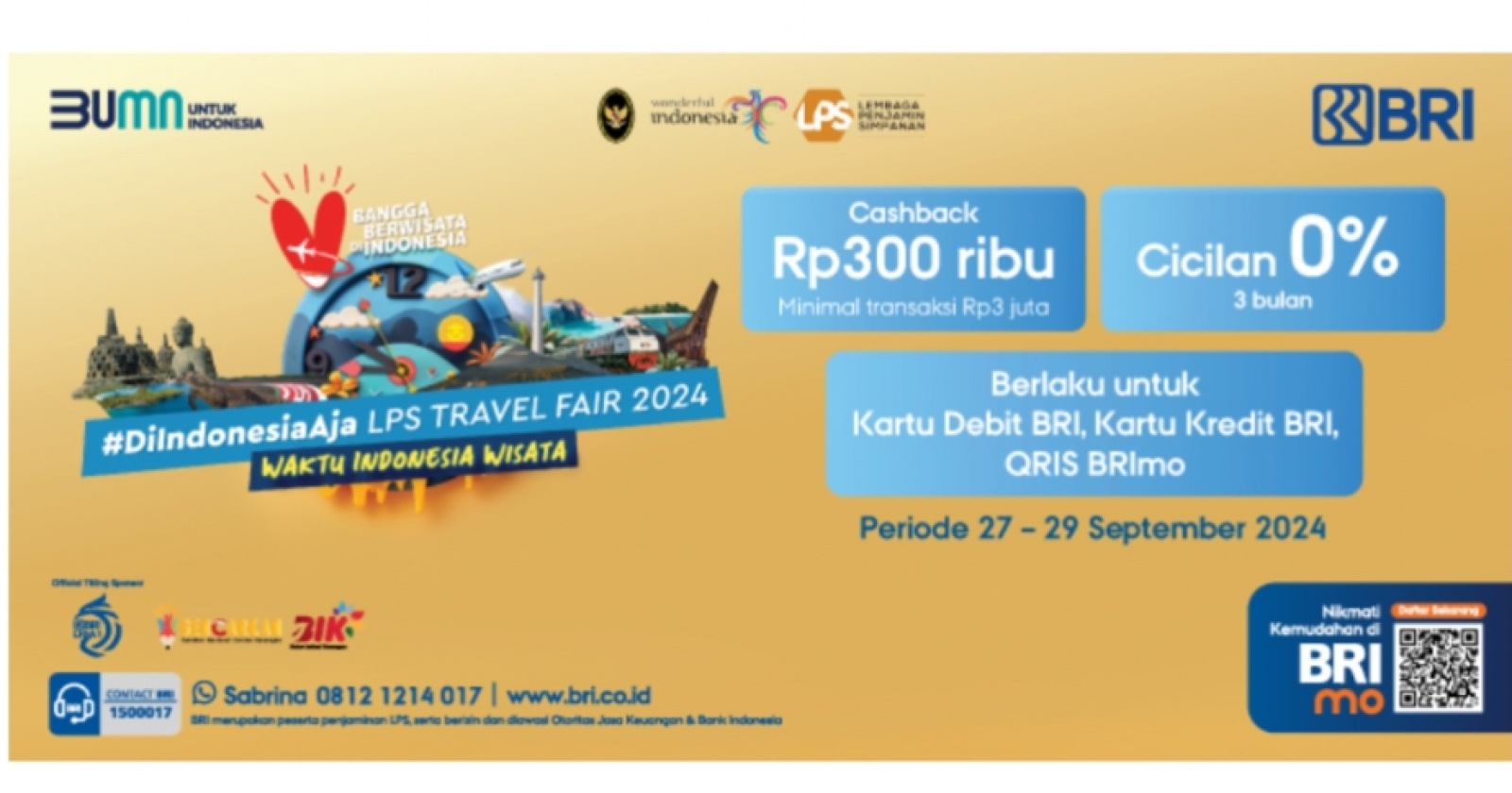 Mau Liburan Murah Meriah? Serbu Promo BRI di Indonesia Aja Travel Fair 2024!