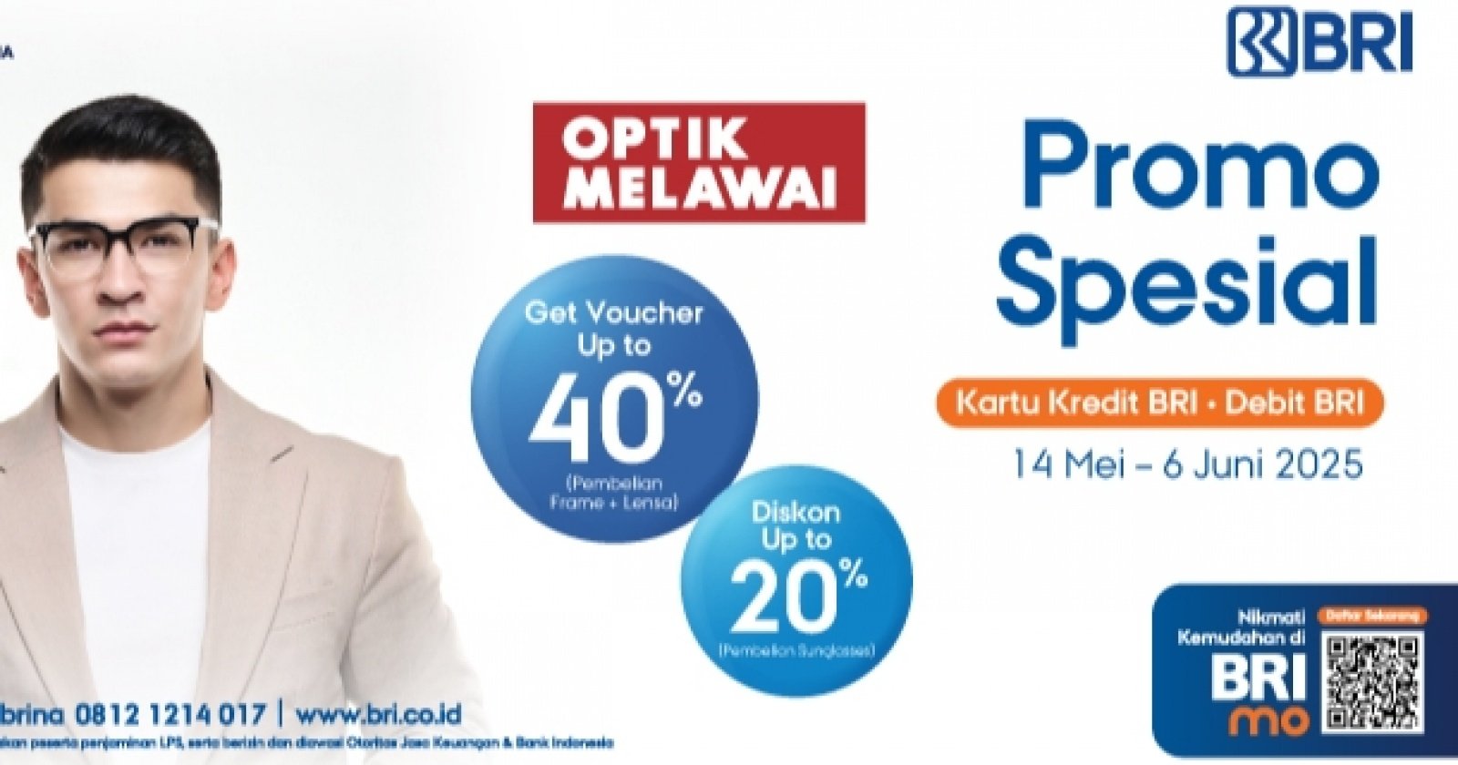 Diskon Kacamata Hingga 20 Persen Khusus Nasabah BRI di Optik Melawai