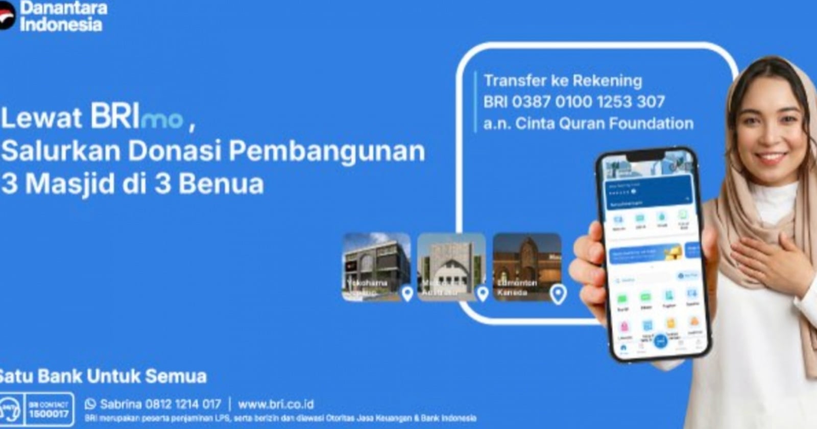 BRI Buka Program Donasi 3 Masjid Pertama Indonesia di 3 Benua