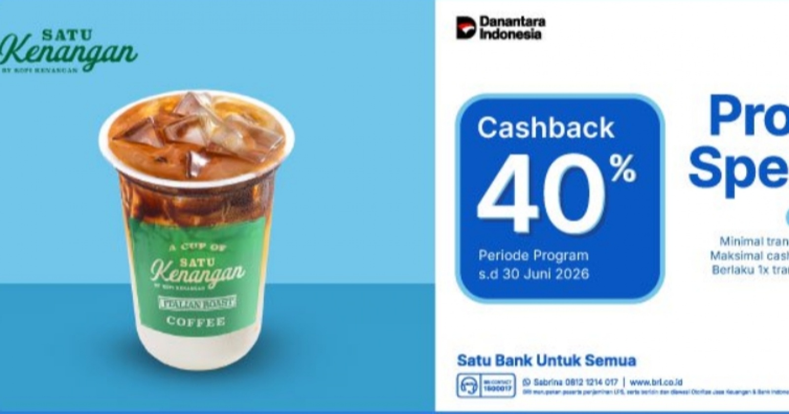 Promo Spesial Satu Kenangan dengan QRIS BRImo