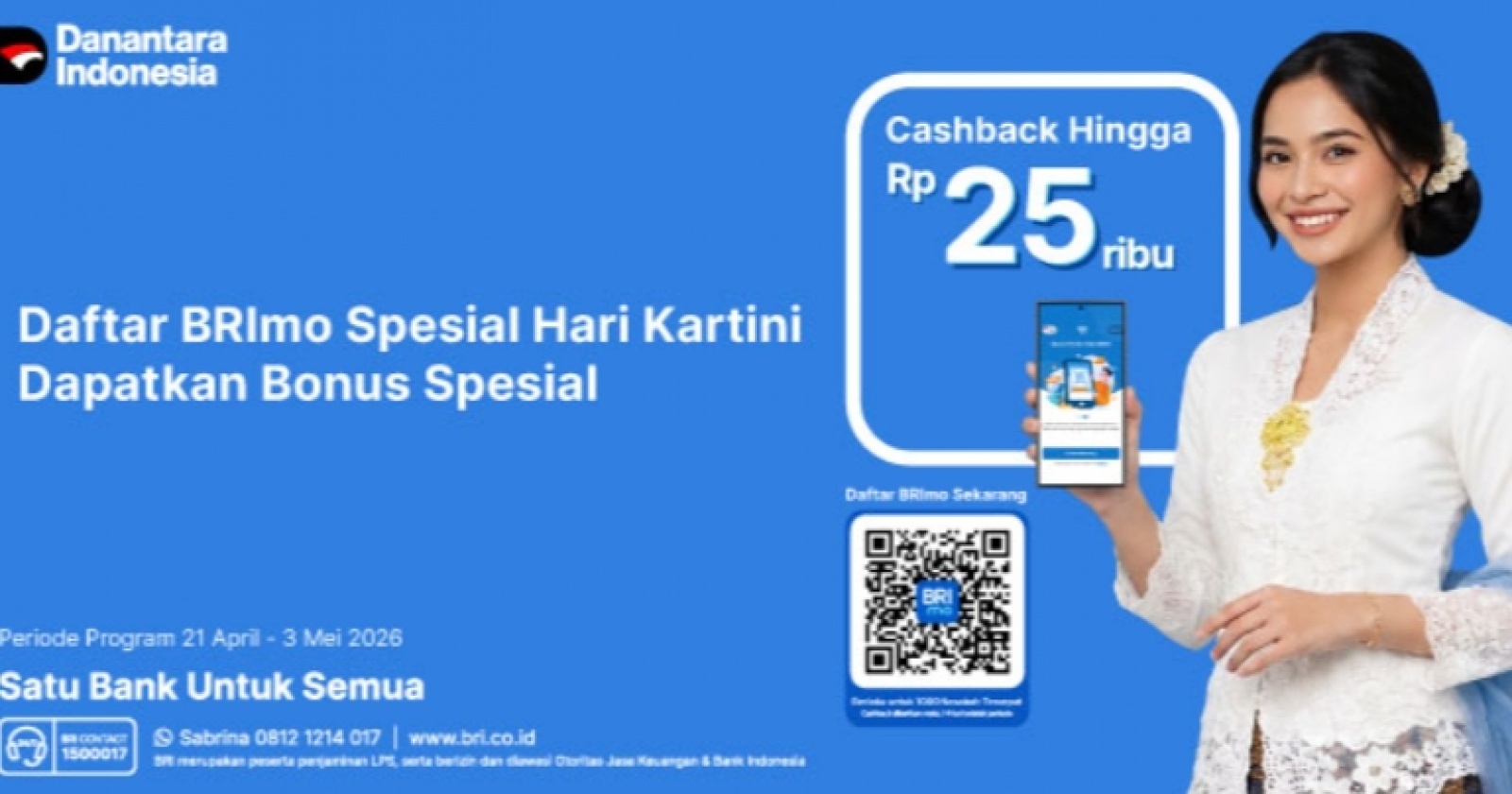 Pakai BRImo Sekarang dan Dapatkan Cashback Spesial di Hari Kartini