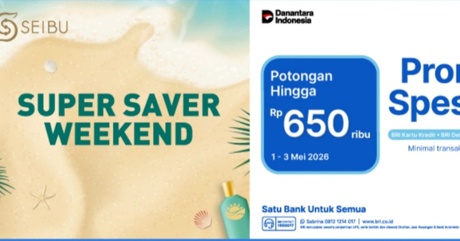Belanja Branded Makin Hemat! Cek Diskon Eksklusif BRI di Seibu Edisi 1-3 Mei