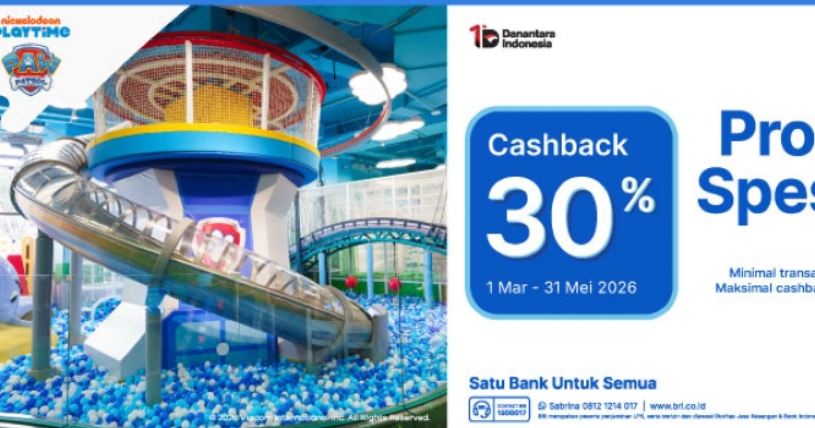 Promo Cashback Nickelodeon Paw Patrol Playtime, Khusus Nasabah BRI