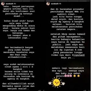 Klarifikasi Aura Kasih soal kabar yang beredar. [instagram/aurakasih]