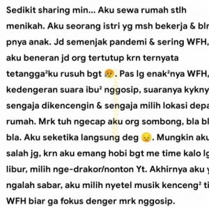 Wanita jadi bahan gosip tetangga gegara tak pernah keluar rumah. (Twitter/SeputarTetangga)