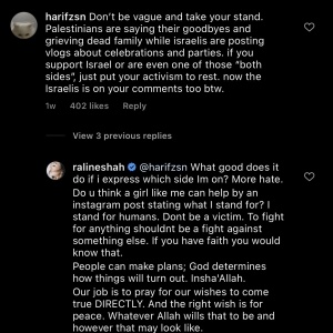 Tanggapan Raline Shah saat dikritik soal pendapatnya terhadap perang Palestina - Israel (Instagram)