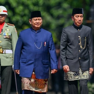 Ini Foto-foto Pisah Sambut Jokowi dengan Prabowo di Istana Merdeka