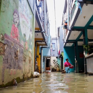 Banjir Luapan Kali Ciliwung Rendam Kebon Pala, Jakarta Timur