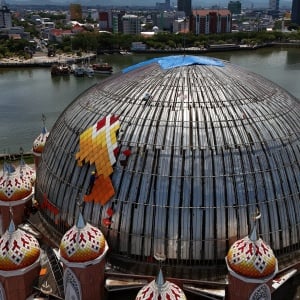 Masjid 99 Kubah Makassar Direhabilitasi