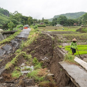 Akses Wisata Sriharjo Putus Lagi, Jalan Desa Amblas Usai Hujan Deras