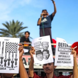 Aksi Solidaritas untuk Venezuela di Kedubes Amerika