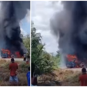 Detik-detik Bus ALS Terbakar Usai Tabrak Truk Tangki di Muratara, 16 Orang Dilaporkan Tewas