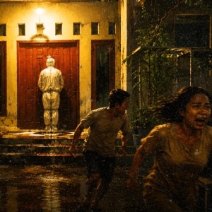 Viral Pocong Bawa Parang Datangi Rumah Warga di Pelalawan, Polisi Turun Tangan