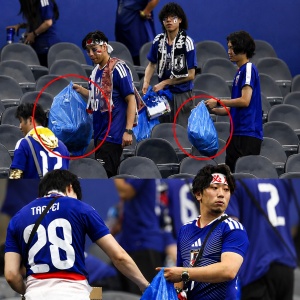 Bukan Sekadar Tempat Sampah! Rahasia Kantong Biru Suporter Jepang yang Bikin Stadion Spektakuler