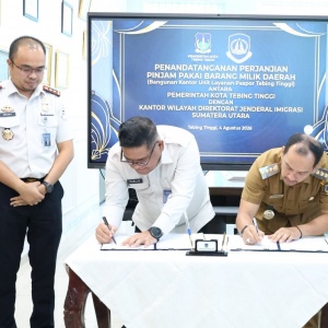 Imigrasi Sumut-Pemko Tebing Tinggi Teken Perjanjian Pinjam Pakai Gedung Unit Layanan Paspor