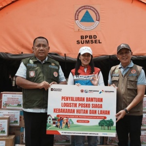 Musim Kemarau Ekstrem, Kilang Plaju Salurkan Bantuan Logistik untuk Petugas BPBD Sumsel