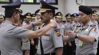 Upacara Serah Terima Jabatan Kapolda Aceh di gedung Rupatama Mabes Polri, Jakarta, Jumat (28/2). [MATAMATA/ Adrian Mahakam]