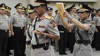 Upacara Serah Terima Jabatan Kapolda Aceh di gedung Rupatama Mabes Polri, Jakarta, Jumat (28/2). [MATAMATA/ Adrian Mahakam]