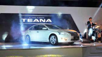 PT. Nissan Motor Indonesia meluncurkan mobil All New Nissan Teana di Grand Ballroom Hotel Four Seasons Jakarta, Selasa (25/3). [suara.com/Adrian Mahakam]