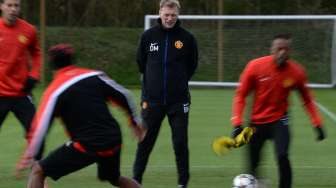 Sesi latihan Manchester United jelang leg II kontra Bayern Munchen[Reuters/Nigel Roddis]