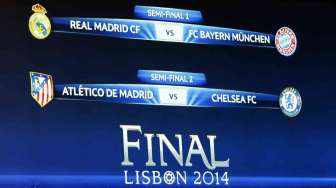 \"Drawing\" semi final Liga Champions di Markas UEFA, Nyon, Jumat (11/4). [Reuters/Denis Balibouse]