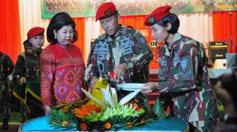 Syukuran HUT Kopassus ke-62 di Balai Komando Kopassus, Cijantung Jakarta, Rabu (16/4). [suara.com/Adrian Mahakam]