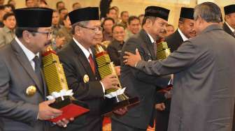 Peringatan Hari Otonomi Daerah ke-18 Tahun 2014 di Istana Negara, Jakarta, Jumat (25/4). [Antara/Widodo S. Jusuf]