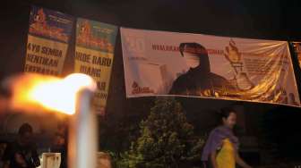 Peluncuran Obor Marsinah di Taman Ismail Marzuki Cikini Jakarta, Rabu (30/4). [suara.com/Adrian Mahakam]