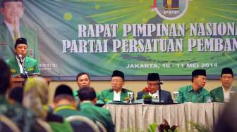 Rapat Pimpinan Nasional Partai Persatuan Pembangunan (PPP) di Le Bridge Function Room Aston Rasuna Epicentrum Jakarta, Sabtu (10/5). [suara.com/Adrian Mahakam]