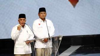 Debat capres-cawapres 2014 di Balai Sarbini Jakarta, Senin (9/6). [suara.com/Adrian Mahakam]