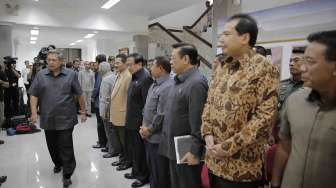 Instruksi Kepala Negara disampaikan usai rapat terbatas tentang pengamanan Pemilu Presiden 2014 di Istana Kepresidenan, Jakarta, Kamis (3/7). [Rumgapres/Abror]