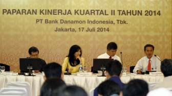 Paparan Kinerja Kuartal II tahun 2014 P.T. Bank Danamon Indonesia, Tbk di Menara Bank Danamon Jakarta, Kamis (17/7). [suara.com/Adrain Mahakam]