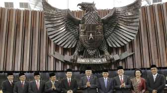 Presiden SBY menghadiri Sidang Paripurna di gedung DPR/MPR RI, Jumat (15/8). [Rumgapres/Abror]