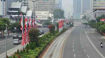 Foto: Jalan M.H Thamrin Lengang