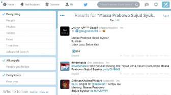 "Massa Prabowo Sujud Syukur" Jadi "Trending Topic" di Twitter