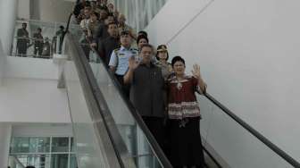 Presiden SBY meresmikan Bandar Udara Internasional Sepinggan, di Balikpapan, Kalimantan Timur,  Senin (15/9). [Rumgapres/Abror]