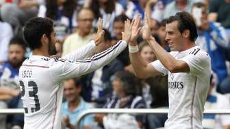 Gareth Bale memcetak dua gol ketika Madrid menang 8-2 atas La Coruna. (Reuters/Miguel Vidal)