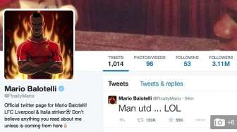 Ejek Kekalahan MU, Balotelli Di-Bully di Twitter