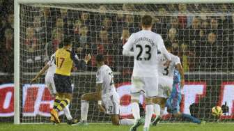 Alexis Sanchez memecah kebuntuan Arsenal di menit 63 [Reuters/Rebecca Naden]