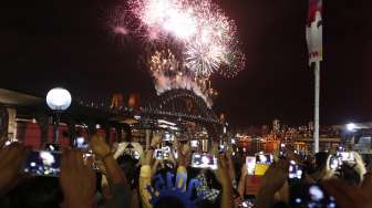 Australia rayakan tahun baru. (REUTERS/ David Gray)