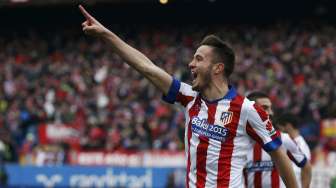 Saul Niguez rayakan golnya ke gawang Real Madrid (8/2) [Reuters/Sergio Perez]