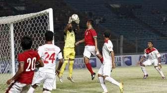 Momen kemenangan timnas Indonesia atas Timor Leste pada Kualifikasi Piala Asia 2016, Jumat (27/3/2015). [Suara.com/Kurniawan Mas'ud]