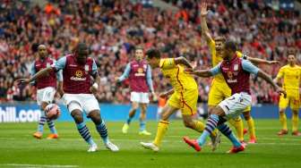 Jeda, Aston Villa vs Liverpool Sama Kuat 1-1