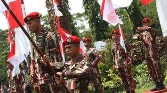 Komando Pasukan Khusus (Kopassus) menggelar syukuran Hari Ulang Tahun (HUT) yang ke-63, (29/4) di Makopassus, Cijantung, Jakarta Timur. [Suara.com/Oke Atmaja]