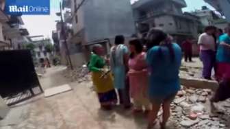 Begini Kepanikan Saat Gempa Berkekuatan 7,1 SR Guncang Nepal