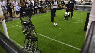 Kemeriahan Piala Dunia Robot yang berlangsung di Hefei, Anhui, Cina (23/7) [Reuters]