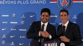 Punggawa baru PSG Angel Di Maria diperkenalkan kepada publik (7/8)[Reuters/Christian Hartmann]