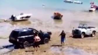 VIDEO: Selip, Range Rover Baru 'Diselamatkan' Land Rover Uzur