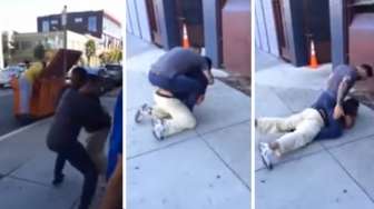 VIDEO: Ditempeleng Master Jiu Jitsu, Lelaki Mabuk Nangis