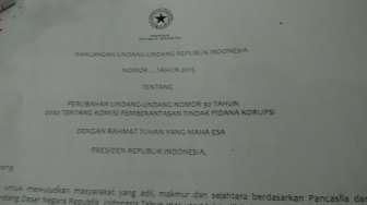 Siapa yang Bikin Draf Revisi UU KPK?